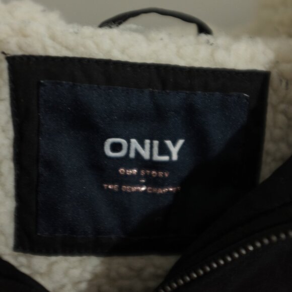 COPY - Only black hoodie sherpa lined bomber jacket size S - Picture 9 of 11